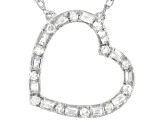 White Diamond 10k White Gold Heart Necklace 0.15ctw