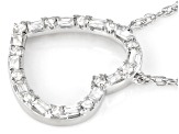 White Diamond 10k White Gold Heart Necklace 0.15ctw