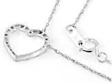 White Diamond 10k White Gold Heart Necklace 0.15ctw
