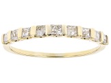 White Diamond 10K Yellow Gold Band Ring 0.50ctw