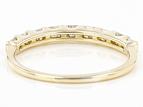 White Diamond 10K Yellow Gold Band Ring 0.50ctw