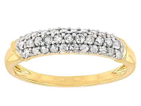 White Diamond 10K Yellow Gold Band Ring 0.35ctw - ODG302 | JTV.com