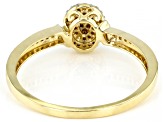 White Diamond 10K Yellow Gold Cluster Ring 0.15ctw