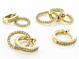 White Diamond 10K Yellow Gold Convertible Dangle Earrings 0.50ctw