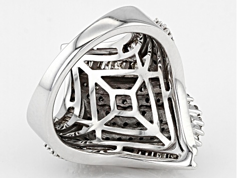 White Diamond 10k White Gold Cluster Ring 2.15ctw