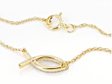 White Diamond Accent 10k Yellow Gold Inspirational Necklace