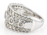 White Diamond 10k White Gold Wide Band Ring 1.25ctw
