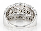 White Diamond 10k White Gold Wide Band Ring 1.25ctw