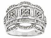 White Diamond 10k White Gold Wide Band Ring 1.50ctw