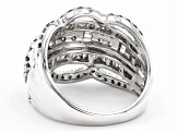 White Diamond 10k White Gold Wide Band Ring 1.50ctw