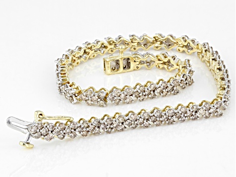Diamond 10k Yellow Gold Tennis Bracelet 3.00ctw