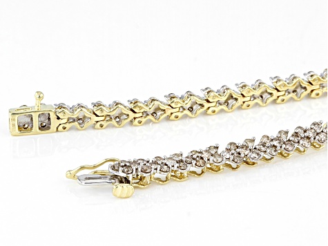 Diamond 10k Yellow Gold Tennis Bracelet 3.00ctw