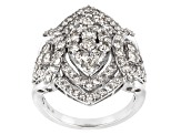 White Diamond 10k White Gold Cluster Ring 2.00ctw