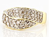 Candlelight Diamonds™ 10k Yellow Gold Crossover Band Ring 1.00ctw