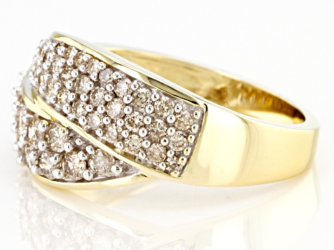 Candlelight Diamonds™ 10k Yellow Gold Crossover Band Ring 1.00ctw