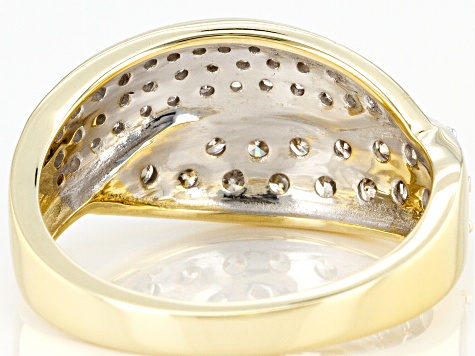 Candlelight Diamonds™ 10k Yellow Gold Crossover Band Ring 1.00ctw