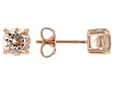 Peach Morganite 10k Rose Gold Stud Earrings 1.45ctw