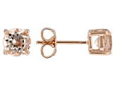 Peach Morganite 10k Rose Gold Stud Earrings 1.45ctw