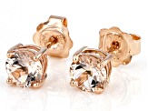 Peach Morganite 10k Rose Gold Stud Earrings 1.45ctw