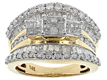 White Diamond 14k White Gold Quad Ring 2.00ctw - OJR033 | JTV.com