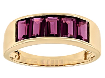 Picture of Purple Garnet 10K Yellow Gold Band Ring 1.70ctw