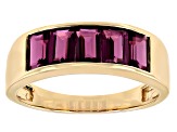 Purple Garnet 10K Yellow Gold Band Ring 1.70ctw
