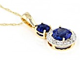 Blue Kyanite 10K Yellow Gold Pendant With Chain 1.27ctw