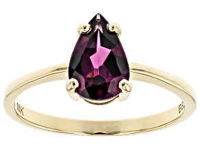 Grape Rhodolite 10K Yellow Gold Solitaire Ring 1.24ct