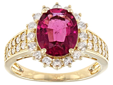 Red Rubellite 14K Yellow Gold Ring 2.85ctw - OND033 | JTV.com