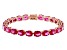 Red lab created ruby 18k rose gold over silver bracelet 24.81ctw