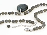 Gray labradorite sterling silver necklace