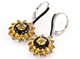 Yellow Citrine Rhodium Over Silver Earrings 4.89ctw