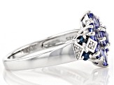 Blue Tanzanite Rhodium Over Sterling Silver Ring 1.14ctw