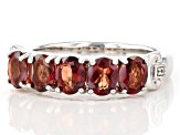 Red labradorite rhodium over sterling silver band ring 1.36ctw