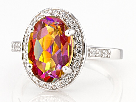 multicolor 84ctw rhodium quartz northern sterling lights ring silver jtv list