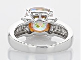 Mulit Color Quartz Rhodium Over Sterling Silver Ring 3.69ctw