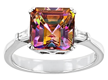 Picture of Multi Color Quartz Rhodium Over Sterling Silver Ring 2.15ctw