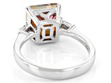 Multi Color Quartz Rhodium Over Sterling Silver Ring 2.15ctw