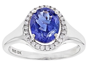 Blue Tanzanite Rhodium Over Silver Ring 1.75ctw