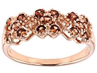 Brown zircon 18k rose gold over sterling silver ring .60ctw