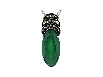 Picture of Green Onyx Sterling Silver Pendant with Chain