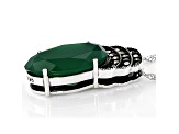 Green Onyx Sterling Silver Pendant with Chain