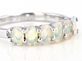 Multicolor Ethiopian Opal Rhodium Over Sterling Silver Ring .82ctw