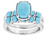 Blue Sleeping Beauty Turquoise Sterling Silver Ring Set