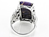 Purple Turquoise With White Mother-Of-Pearl Sterling Silver Ring