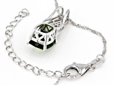 Green Chrome Diopside Rhodium Over Sterling Silver Pendant With Chain 2.75ctw