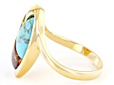 Cognac Amber 18k Yellow Gold Over Sterling Silver Ring