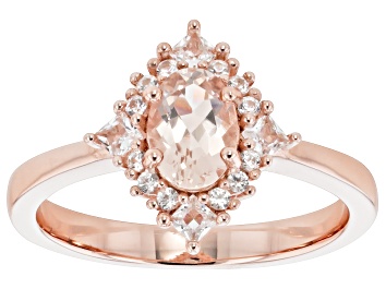 Picture of Peach Morganite 18k Rose Gold Over Sterling Silver Ring 0.87ctw