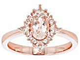 Peach Morganite 18k Rose Gold Over Sterling Silver Ring 0.87ctw