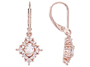 Peach Morganite 18k Rose Gold Over Sterling Silver Earrings 1.17ctw